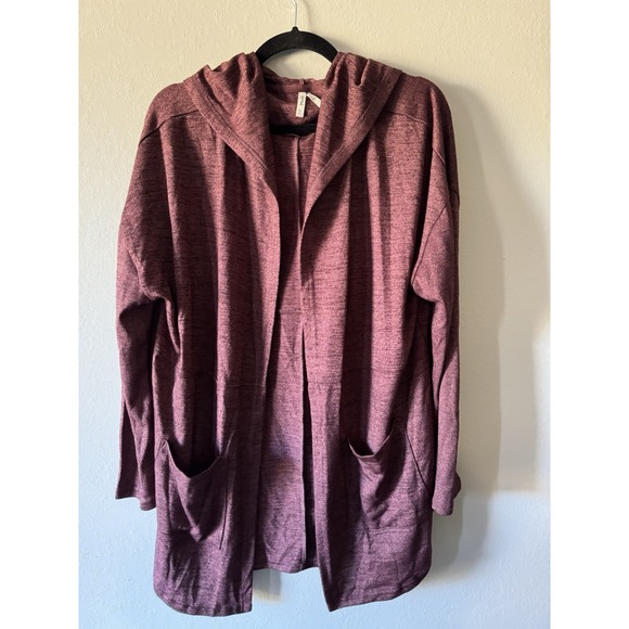 Mauve Sweaters - Mudd XL‎ Mauve Open Front Handkerchief Lightweight Hooded Sweater